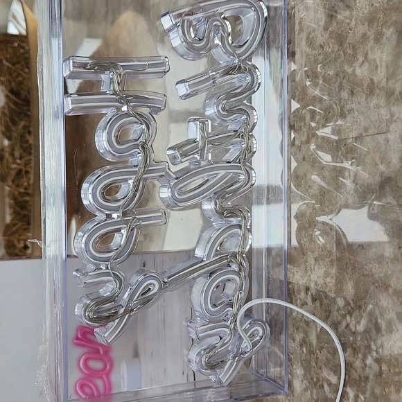 LED Neon Light Stand - Happy Birthday, White, New In Box - Picture 5 of 6
